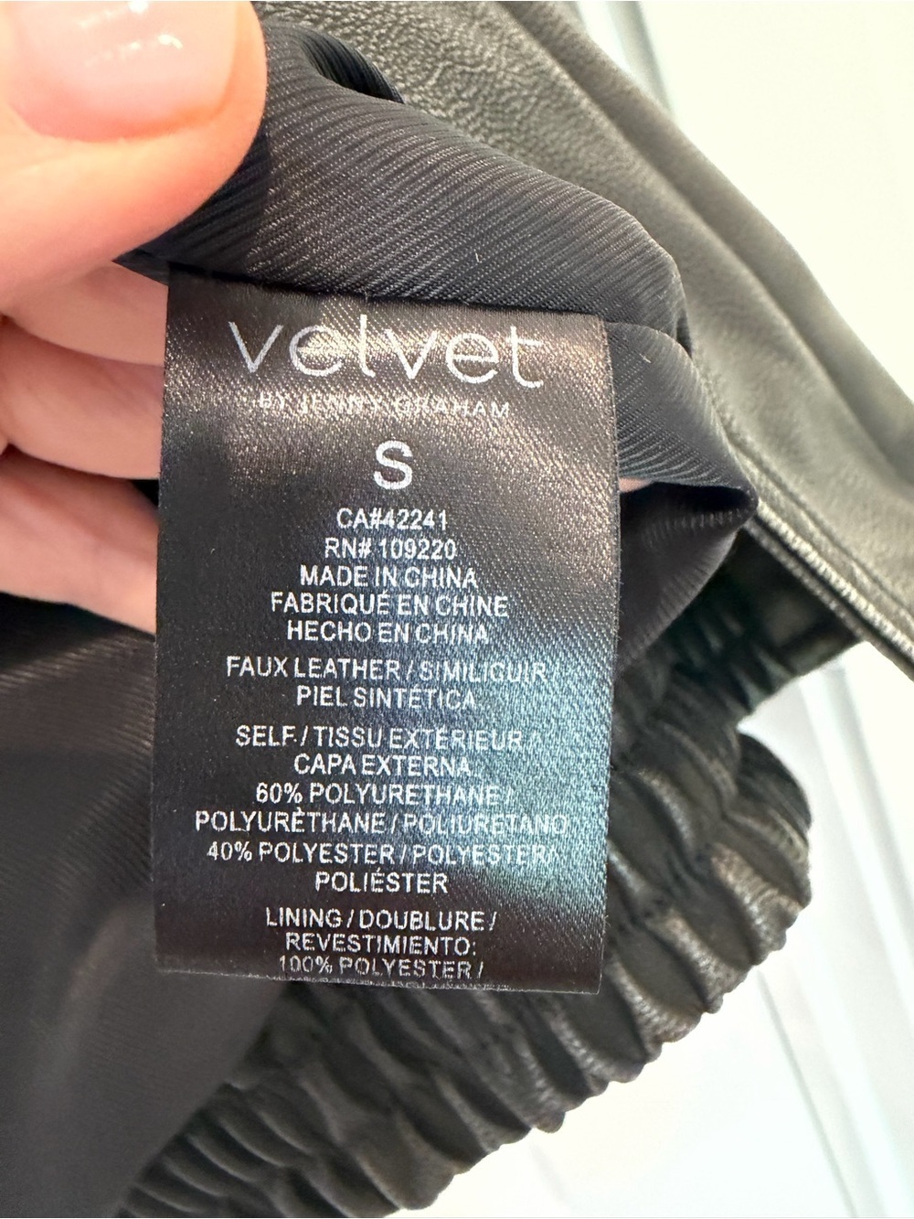 Velvet by Jenny Graham Oversized Black Faux Leather Jacket Size Small - Picture 4 of 4